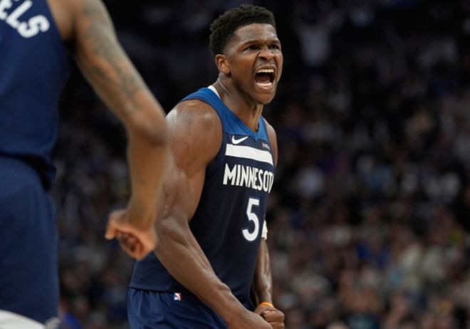 NBA季后赛森林狼主场大胜勇士，库里缺阵华子兰德尔发力